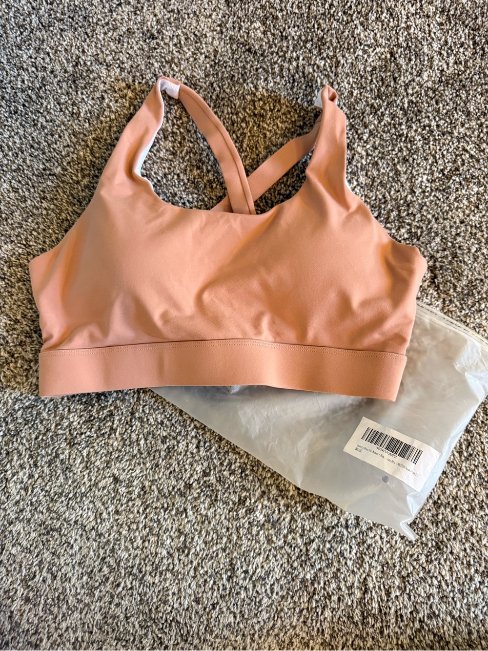 Amazon Women's Peach Cross-Back Seamless Sports Bra